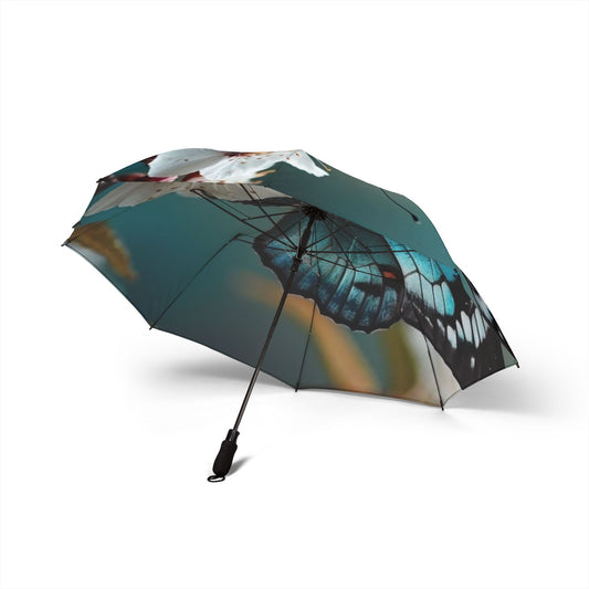 Butterfly Blossom Foldable Umbrella — Semi‑Automatic Compact Rain Parasol