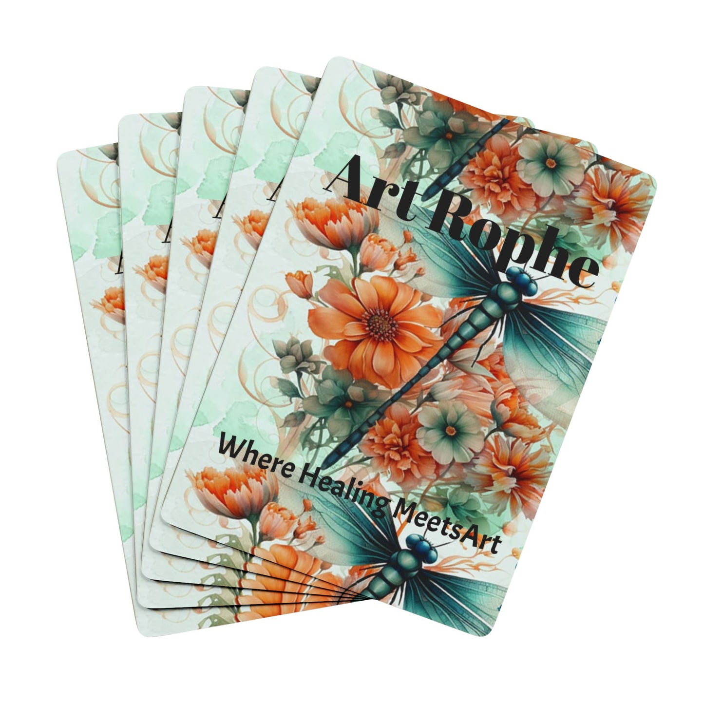 Floral Dragonfly Poker Cards — Custom Playing Card Deck